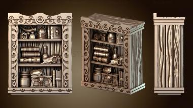 3D модель Подробная книжная полка Monster Hunter Corner (STL)