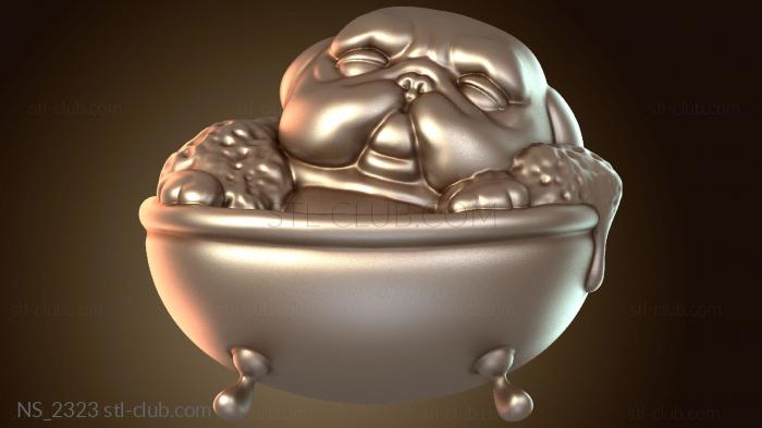 Нестандарт Игривый мопс в ванной