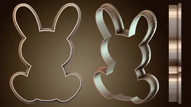 3D model Rabbit and Carrot Cookie Cutter (STL)
