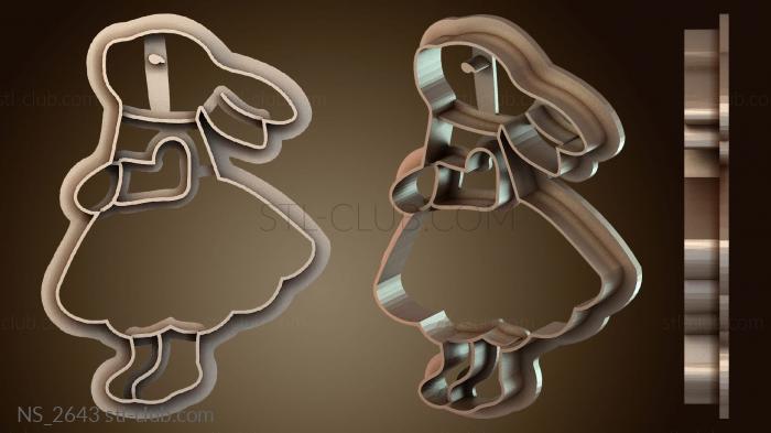 Нестандарт Набор формочек для печенья «Влюбленный кролик», Пасха