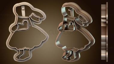 3D модель Набор формочек для печенья «Влюбленный кролик», Пасха (STL)