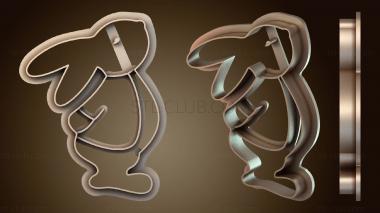 3D модель Набор формочек для печенья «Влюбленный кролик» Пасхальный романтический (STL)