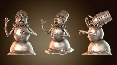 3D model Snowy Mountain Summit Snowman (STL)