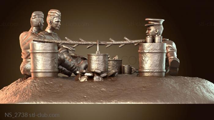 Нестандарт Солдаты Германии и Советского Союза на остановке