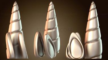 3D мадэль Украшение на торт в виде единорога Стена Сета Джереми: рог и уши (STL)