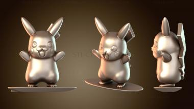 3D мадэль Серфинг Пикачу (STL)