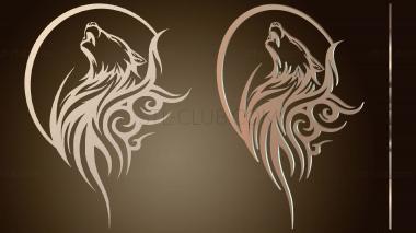 3D мадэль Племенной волк, лунный свет (STL)