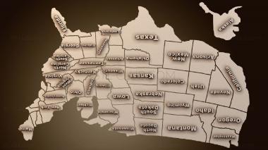 3D model USA Map (STL)