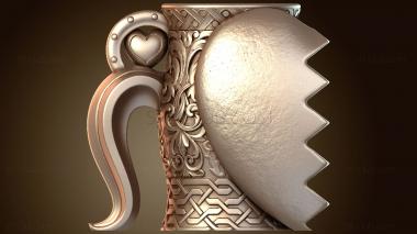 3D модель Кружка ко Дню святого Валентина и вышитый гладью (STL)