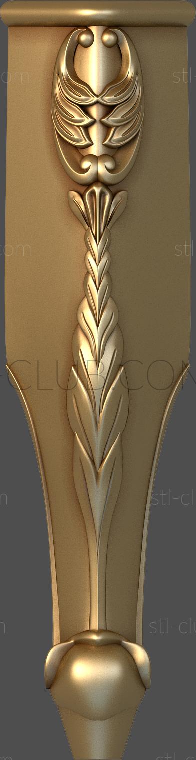 3d model of a carved figurative leg, stl,