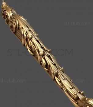 3D model Carved furniture leg in Rococo style with rich decor (STL)