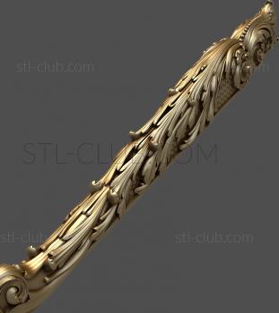 3D model Carved furniture leg in Rococo style with rich decor (STL)