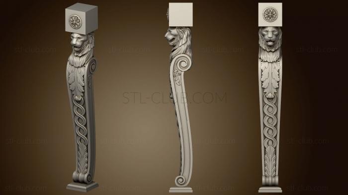 Table leg with lion