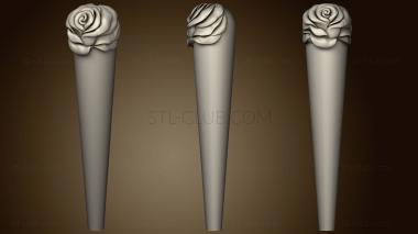 3D model Shaped leg with rose (STL)