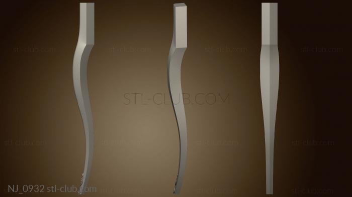 Console leg with a pattern