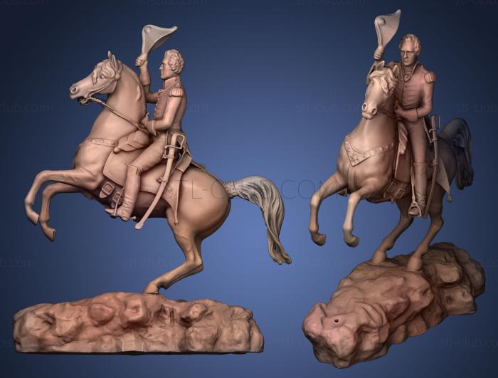 3D model Andrew Jackson Zinc Sculpture (STL)