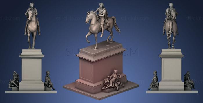 3D model Equestrian statue of Louis XIV Lyon France (STL)