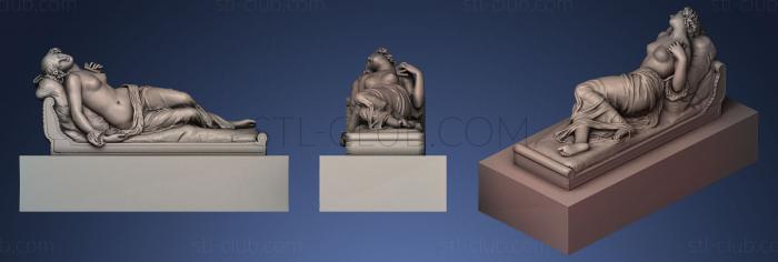 3D model Siesta Statue Louvre Museum Paris (STL)