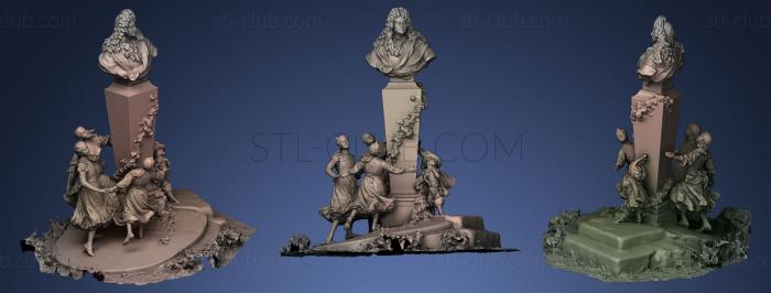 3D model Charles Perrault Tuileries Garden Paris (STL)