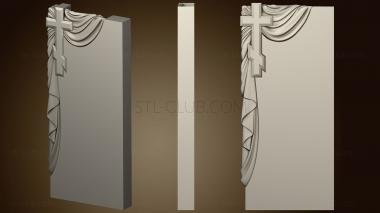 3D model Monument with a cross and flowing drapery (STL)