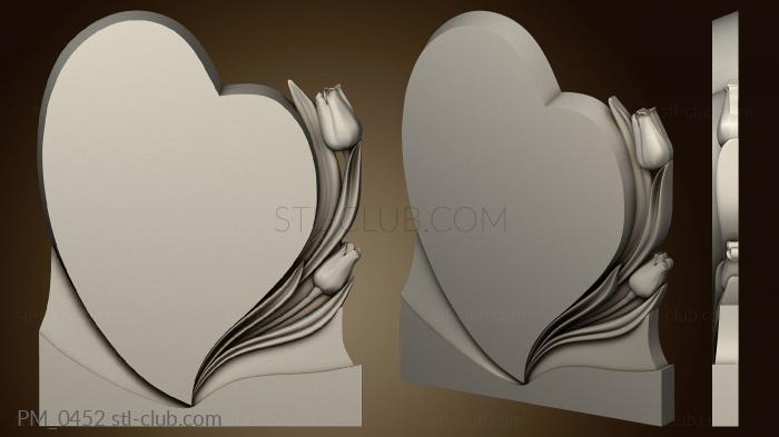 3D model Monument heart with roses version3 (STL)