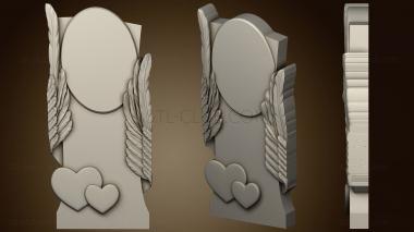 3D model Monument with wings and heart (STL)