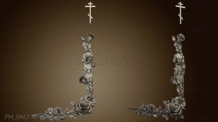 Flowers for monuments with a cross