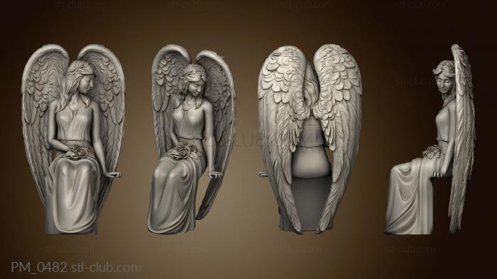 3D model Angel with roses sitting version1 (STL)