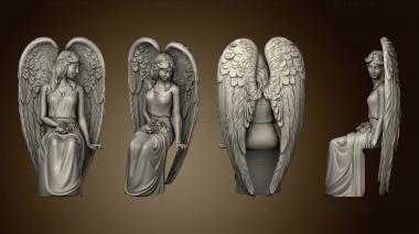 3D model Angel with roses sitting version1 (STL)