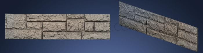 Stone wall panel with peel 3d