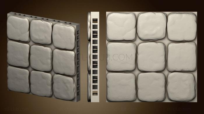 3D model OFOL Stone Dungeon Tile 3x3 EA TRP (STL)