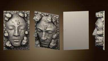 3D мадэль Kingdom Death Terrain V2 Гигантское Каменное Лицо 1 (STL)
