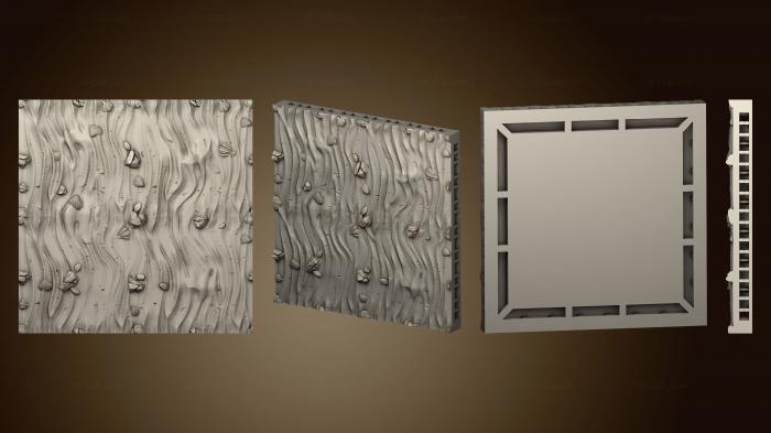 3D model Nature Floor Tiles Beach Tile 4x4 A (STL)