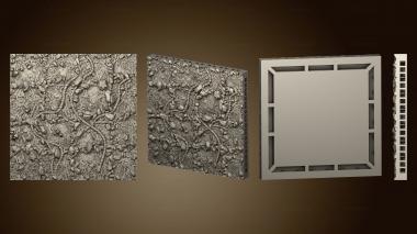 3D model Nature Floor Tiles Jungle Tile 4x4 A (STL)