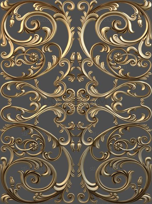 3D model 3d model of carved panel, stl, for CNC, baroque, classic (STL)