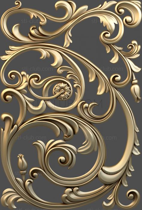 3d model of decorative panel, stl file for CNC