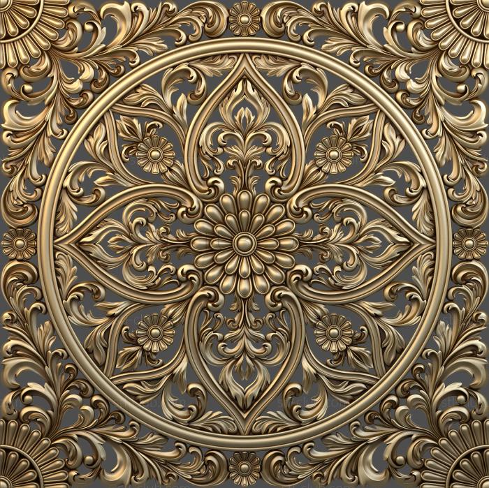 3D model 3d stl model of decorative panel, east, openwork carving (STL)