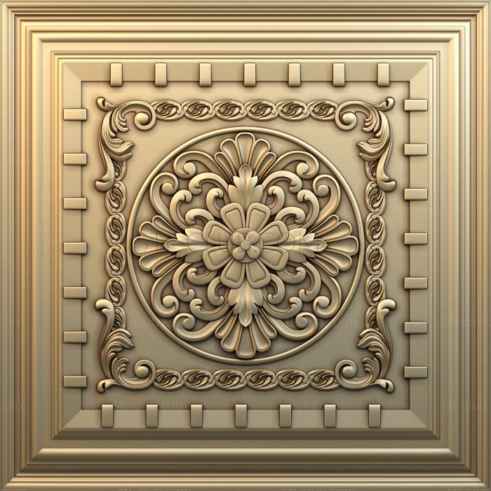 3d stl model of a decorative panel, square