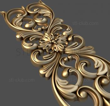 3D model 3d stl model of decorative panel, plant pattern (STL)