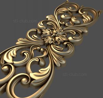 3D model 3d stl model of decorative panel, plant pattern (STL)