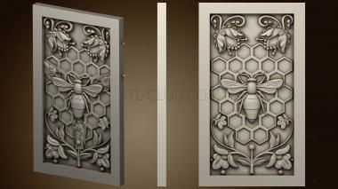 3D model Panel carved with bee (STL)
