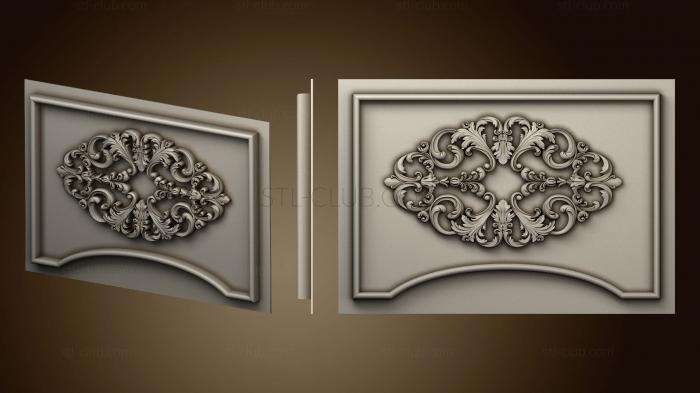 3D model Central facade of the kitchen with carved decoration (STL)