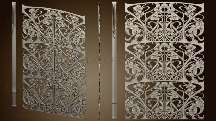 3D model Art nouveau panel and pillar (STL)
