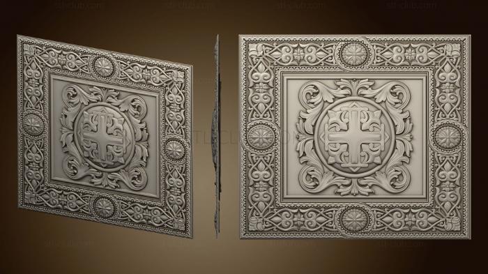 3D model Square carved panel with decr (STL)