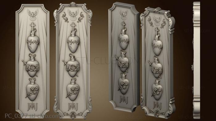 3D model Panel with dove rose lily crown of thorns version1 (STL)