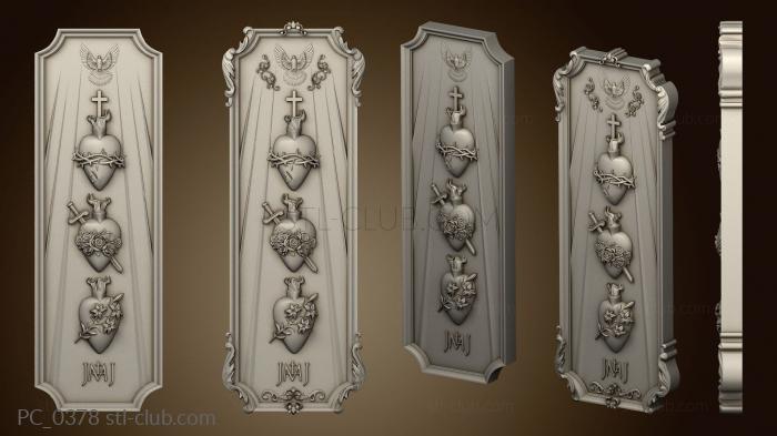 3D model Panel with dove rose lily crown of thorns (STL)