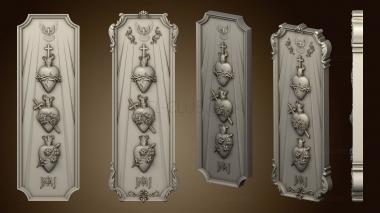 3D model Panel with dove rose lily crown of thorns (STL)