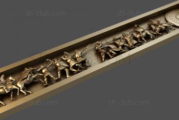 3D model 3d stl model of carved horizontal panel (STL)