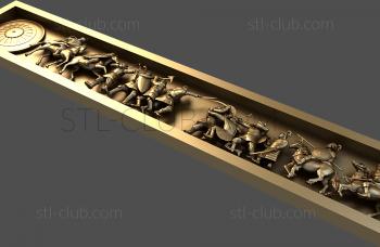 3D model 3d stl model of carved horizontal panel (STL)