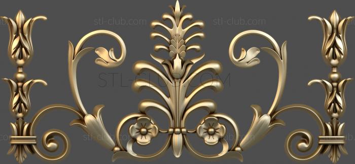 3d stl model of carved panel horizontal, file for cnc machine tool